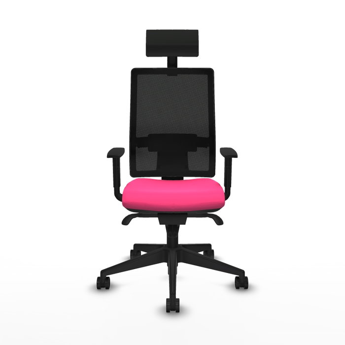 PIQUERAS Y CRESPO Silla de oficina Horna Rosa y Negro con Mecanismo Sincro