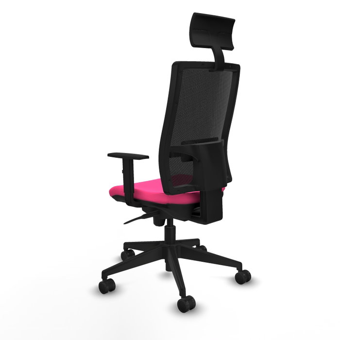 PIQUERAS Y CRESPO Silla de oficina Horna Rosa y Negro con Mecanismo Sincro
