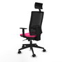 PIQUERAS Y CRESPO Silla de oficina Horna Rosa y Negro con Mecanismo Sincro