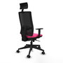 PIQUERAS Y CRESPO Silla de oficina Horna Rosa y Negro con Mecanismo Sincro