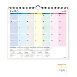 SENFORT Calendario de pared mensual 2027 multicolor 325x270 mm