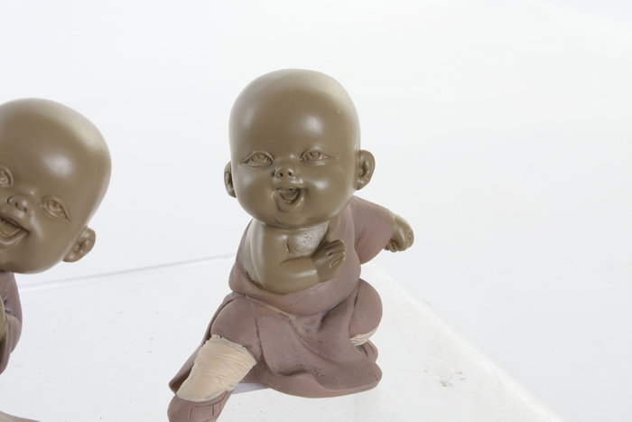 DKD Home Decor Figura de Resina Monje Surtido de 3 DKD Home Decor Figura de Resina Monje Surtido de 3