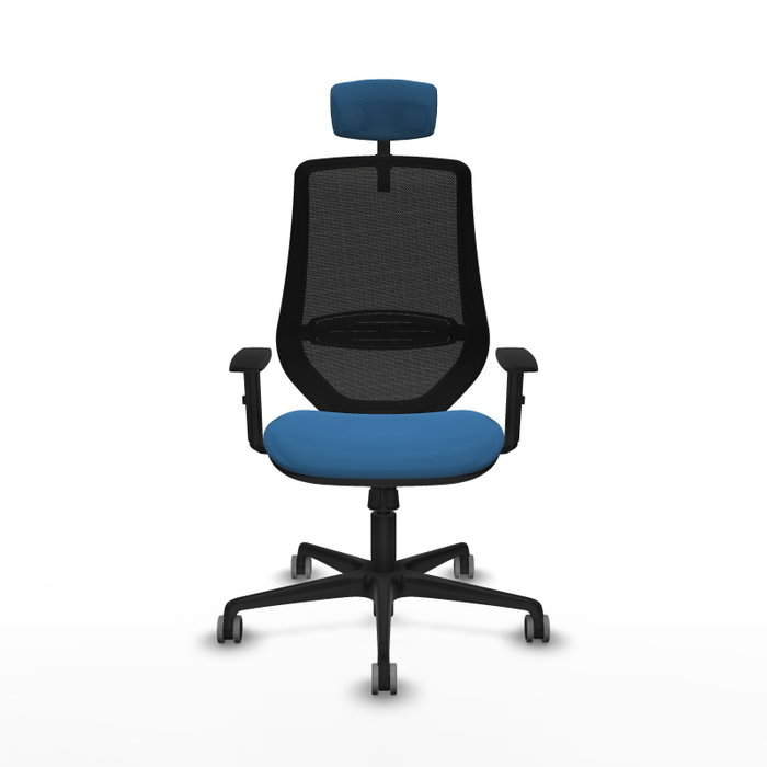PIQUERAS Y CRESPO Silla de oficina Mardos con mecanismo Sincro, Azul claro y Negro