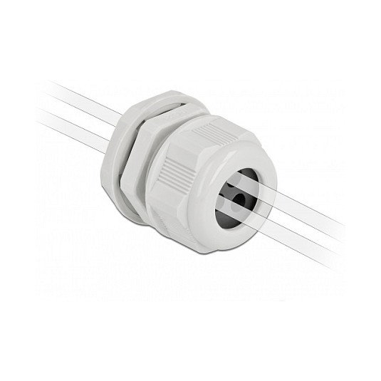 DeLOCK Prensaestopas PG13,5 para tres cables redondos, Gris