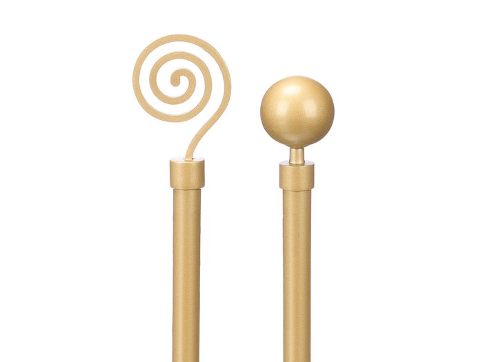 GIFTDECOR Barra Cortina Extensible 120-210 cm Dorado Metal y Plástico para Hogar (Set de 24)