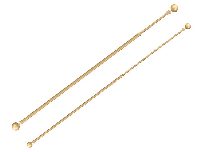GIFTDECOR Barra Cortina Extensible 120-210 cm Dorado Metal y Plástico para Hogar (Set de 24)
