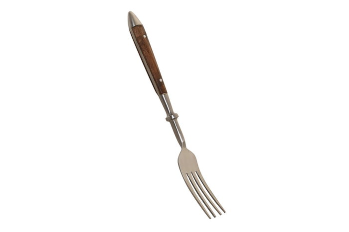 DKD Home Decor Cubertería 16 Piezas Inox y Acacia Natural Plateado 2 x 20 x 4.5 cm