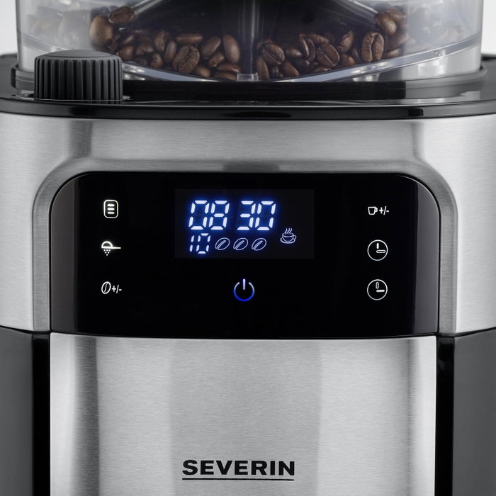 Severin KA 4813 Cafetera con molinillo, negro y plata