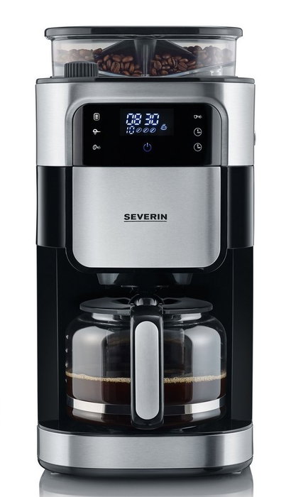 Severin KA 4813 Cafetera con molinillo, negro y plata