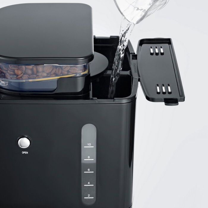 Severin KA 4813 Cafetera con molinillo, negro y plata