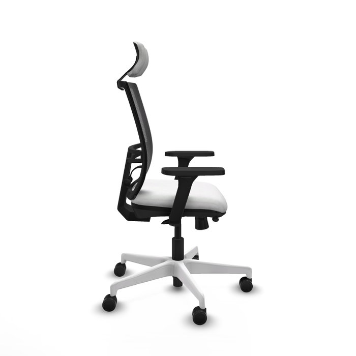 PIQUERAS Y CRESPO Silla de oficina Yunquera con mecanismo Sincro/Traslack, Blanco y Negro