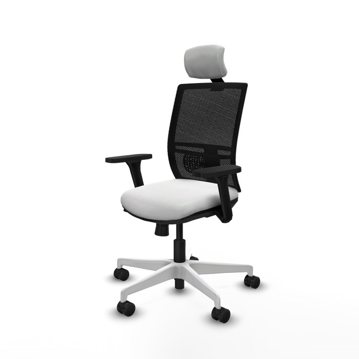 PIQUERAS Y CRESPO Silla de oficina Yunquera con mecanismo Sincro/Traslack, Blanco y Negro