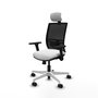 PIQUERAS Y CRESPO Silla de oficina Yunquera con mecanismo Sincro/Traslack, Blanco y Negro