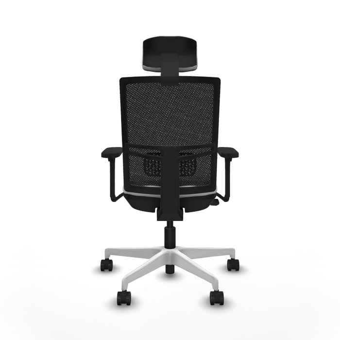 PIQUERAS Y CRESPO Silla de oficina Yunquera con mecanismo Sincro/Traslack, Blanco y Negro