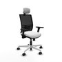 PIQUERAS Y CRESPO Silla de oficina Yunquera con mecanismo Sincro/Traslack, Blanco y Negro