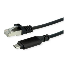 ROLINE Cable Conversor USB 3.2 Gen 2 Tipo C a Gigabit Ethernet, 2m, Negro