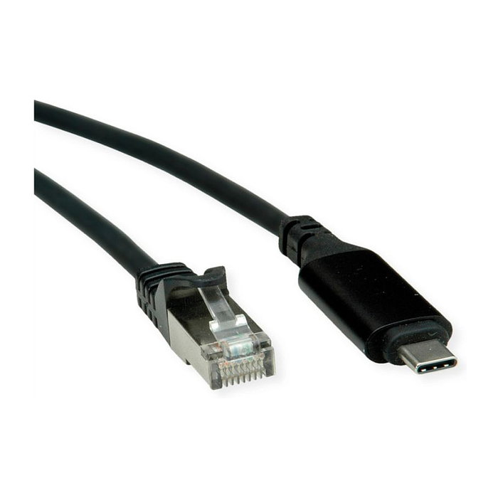 ROLINE Cable Conversor USB 3.2 Gen 2 Tipo C a Gigabit Ethernet, 2m, Negro