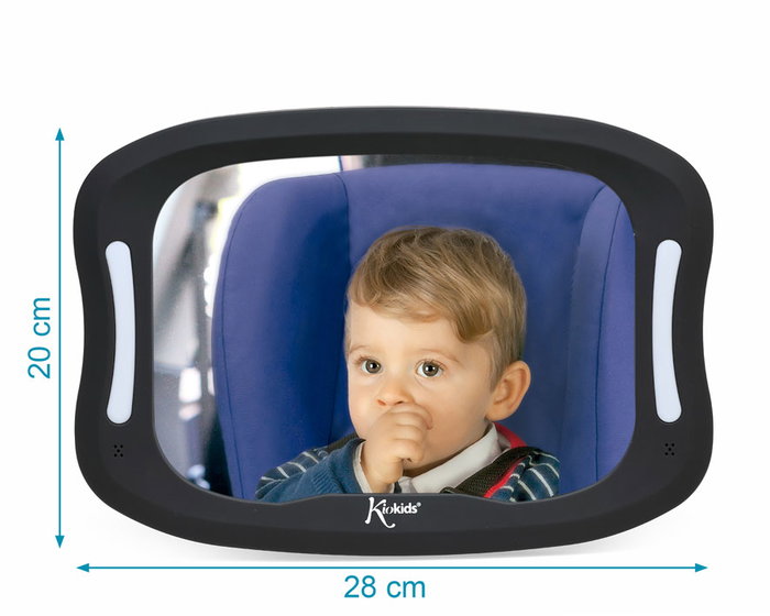 KioKids Espejo Retrovisor Contramarcha con LED y Control Remoto para Coche