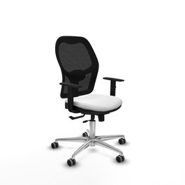 PIQUERAS Y CRESPO Silla de oficina Jorquera con mecanismo Sincro/Traslack Blanco/Negro