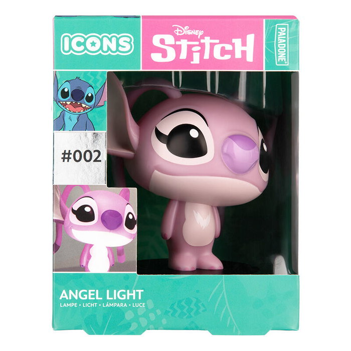 Paladone Lámpara LED Decorativa Icon Disney Stitch y Angel de Lilo & Stitch, 10 cm de Alto, Funciona con Pilas, Producto Oficial