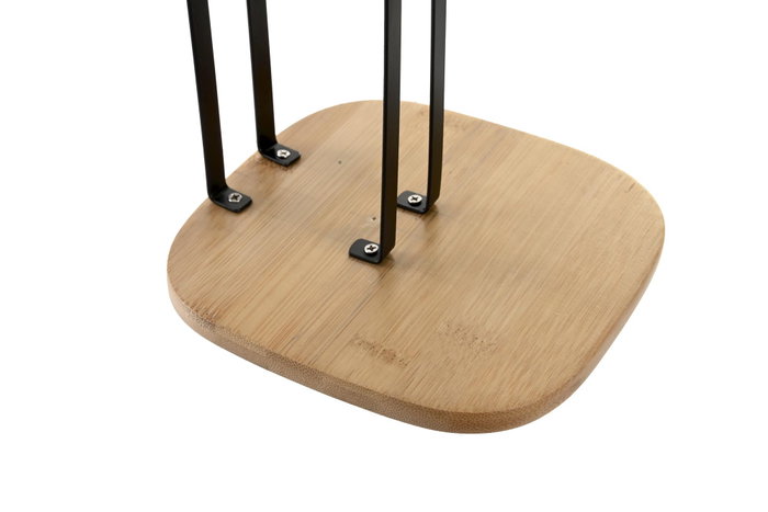 DKD Home Decor Portarrollos de Acero y Bambú Negro