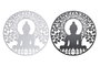 DKD Home Decor Decoración de Pared Metal Buda 60x60 cm Surtido de 2