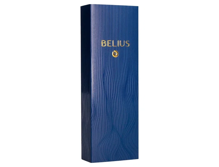 Belius Boligrafo Neptuno Aluminio Textura Wavy Color Azul Marino Tinta Azul Caja Diseño 0.8mm