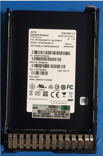 Hewlett Packard Enterprise 240GB 2.5" SATA III MU SFF SC Disco Duro