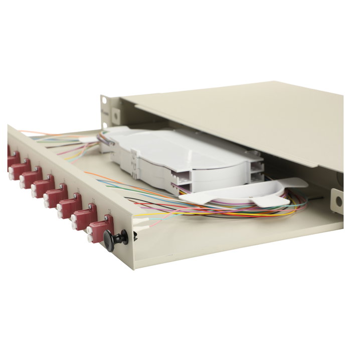 EQUIP Panel de empalme de fibra óptica 12 puertos LC-Duplex OM4 1U Gris
