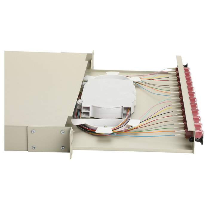 EQUIP Panel de empalme de fibra óptica 12 puertos LC-Duplex OM4 1U Gris