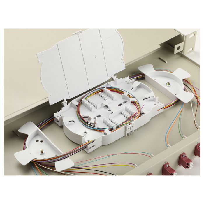 EQUIP Panel de empalme de fibra óptica 12 puertos LC-Duplex OM4 1U Gris