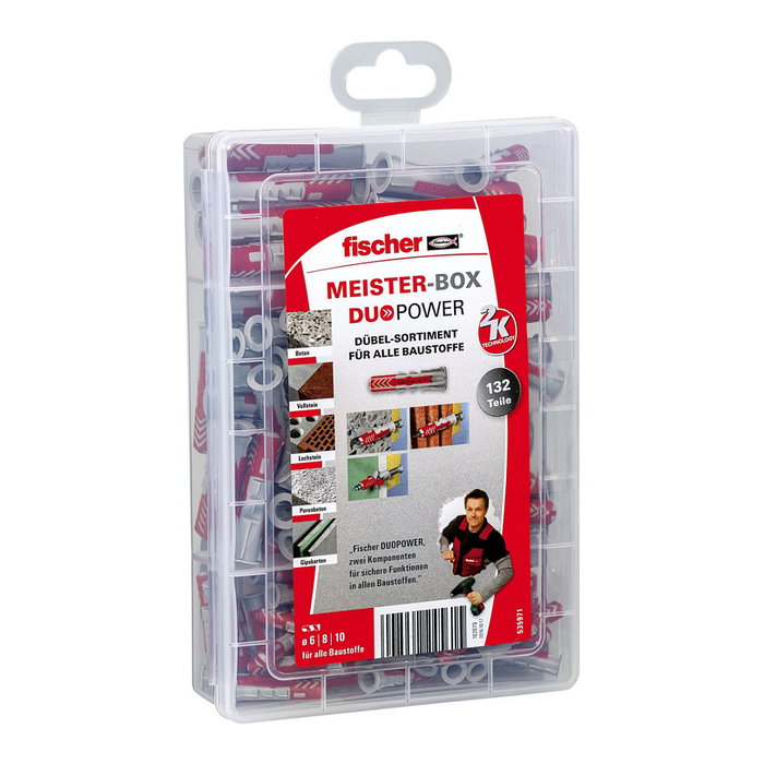 Fischer Meister-Box - Surtido de tacos DuoPower universales 132 piezas Fischer Meister-Box - Surtido de tacos DuoPower universales 132 piezas