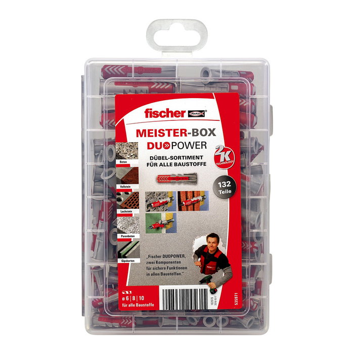 Fischer Meister-Box - Surtido de tacos DuoPower universales 132 piezas Fischer Meister-Box - Surtido de tacos DuoPower universales 132 piezas