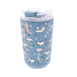 AUREA Vaso Térmico con Interior Cerámico 400ml Petrol Blue Dot & Woof