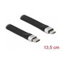 DeLOCK Cable USB 2.0 FPC de USB Type-C™ a Micro-B 13,5 cm PD 3 A Negro, Plata