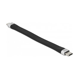 DeLOCK Cable USB-C a Micro USB B FPC 13.5 cm / 0.135 m USB 2.0 PD 3 A, Negro, Plata, Referencia: DELOCK USB 2.0 FPC Flachbandkabel