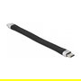 DeLOCK Cable USB-C a Micro USB B FPC 13.5 cm / 0.135 m USB 2.0 PD 3 A, Negro, Plata, Referencia: DELOCK USB 2.0 FPC Flachbandkabel