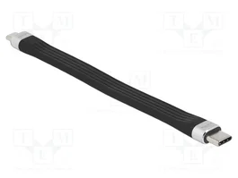 DeLOCK Cable USB 2.0 FPC de USB Type-C™ a Micro-B 13,5 cm PD 3 A Negro, Plata