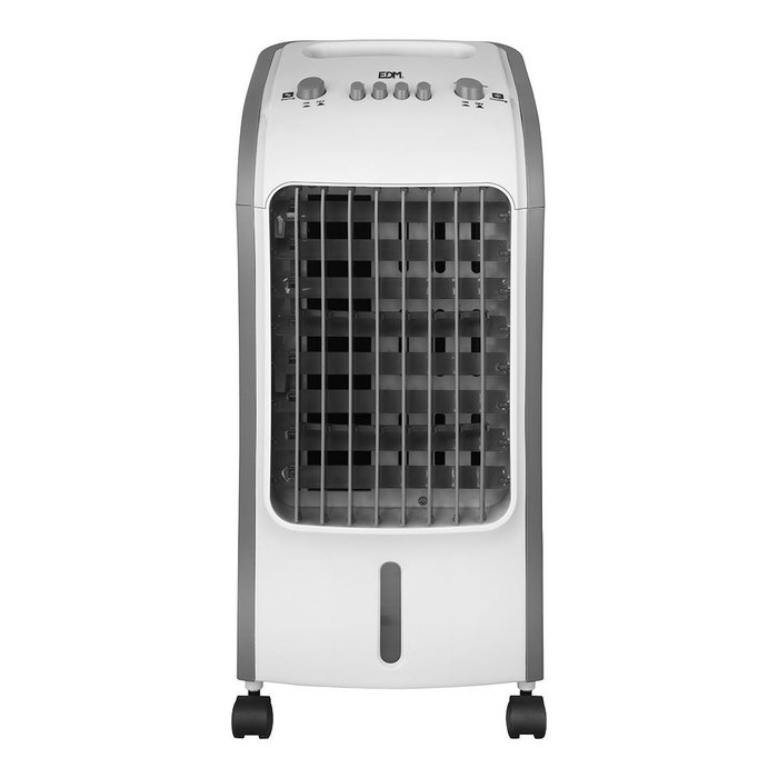 EDM Climatizador por Agua 80W, 3.6L Tanque, 3 Velocidades, Flujo Oscilante, 65 dB, Blanco/Gris, 24x26x57 cm EDM Climatizador por Agua 80W, 3.6L Tanque, 3 Velocidades, Flujo Oscilante, 65 dB, Blanco/Gris, 24x26x57 cm