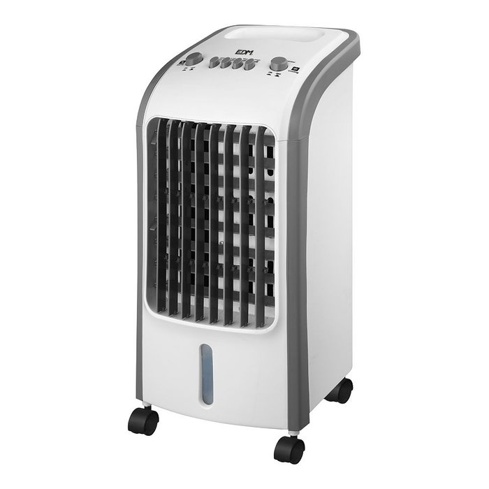 EDM Climatizador por Agua 80W, 3.6L Tanque, 3 Velocidades, Flujo Oscilante, 65 dB, Blanco/Gris, 24x26x57 cm EDM Climatizador por Agua 80W, 3.6L Tanque, 3 Velocidades, Flujo Oscilante, 65 dB, Blanco/Gris, 24x26x57 cm