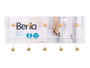 Berilo Percha 10 Colgadores Blanca 48x7x23 cm Bambú y Metal (Set de 12)