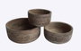 DKD Home Decor Set de 3 Centros de Mesa de Mango Natural 30,5x30,5x12,7 cm