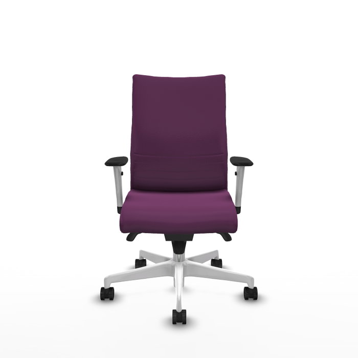 PIQUERAS Y CRESPO Silla Albacete Confidente Morada con Mecanismo Sincro y Base Blanca