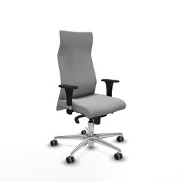 PIQUERAS Y CRESPO Sillón Albacete Gris Claro con Mecanismo Sincro y Base de Aluminio