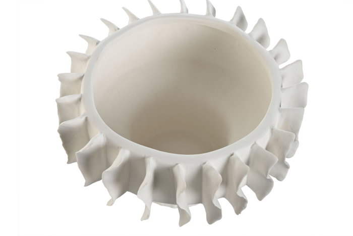 DKD Home Decor Centro de Mesa Cerámica Ondas Blanco DKD Home Decor Centro de Mesa Cerámica Ondas Blanco
