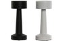 DKD Home Decor Lámpara Sobremesa Moderno Blanco Negro LED Metal Tactil Recargable 3 Niveles Brillo 2 Unidades 9 x 9 x 21 cm