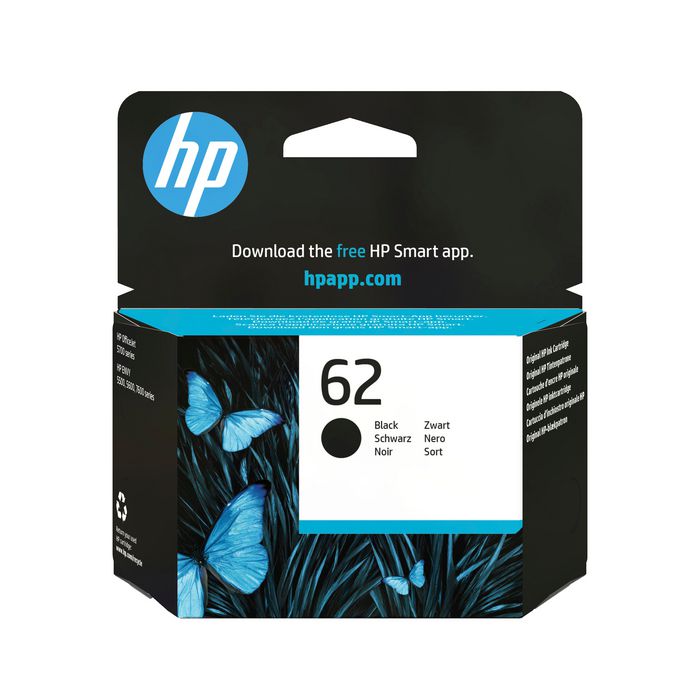 HP 62 Cartucho de Tinta Negro Original HP 62 Cartucho de Tinta Negro Original