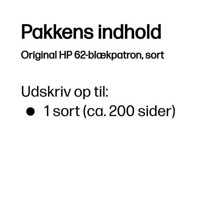 HP 62 Cartucho de Tinta Negro Original HP 62 Cartucho de Tinta Negro Original