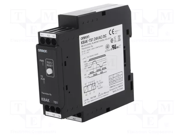 OMRON K8AK-TS1 Relé de monitorización de temperatura 24VAC/DC SPDT OMRON K8AK-TS1 Relé de monitorización de temperatura 24VAC/DC SPDT