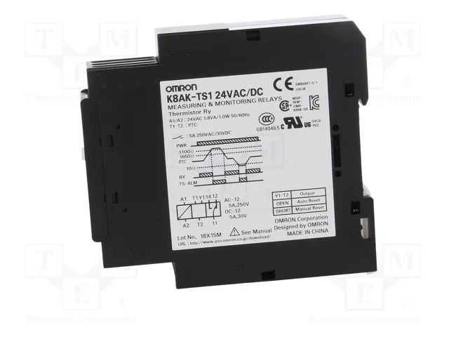 OMRON K8AK-TS1 Relé de monitorización de temperatura 24VAC/DC SPDT OMRON K8AK-TS1 Relé de monitorización de temperatura 24VAC/DC SPDT